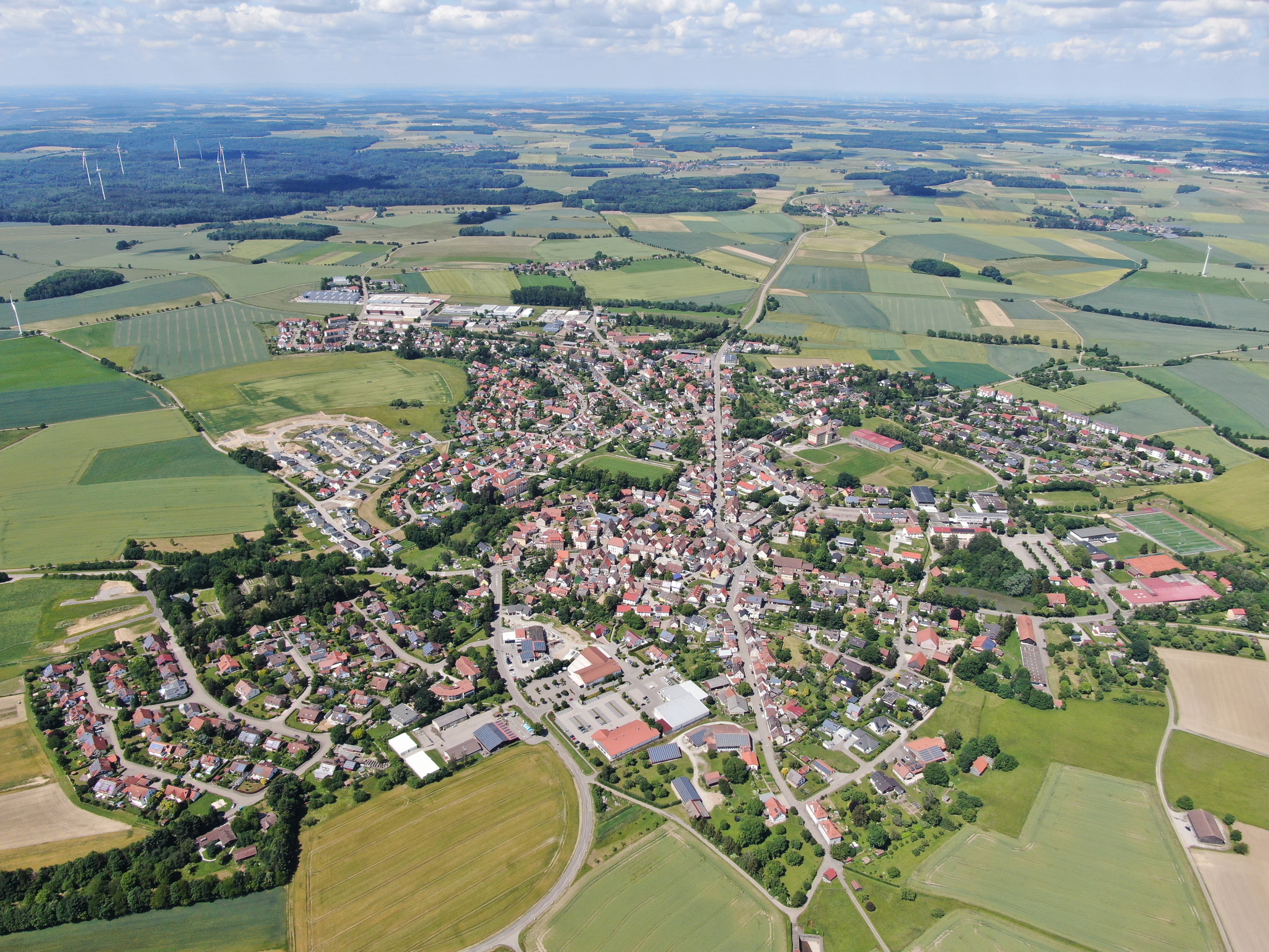 Luftbild der Stadt Gerabronn